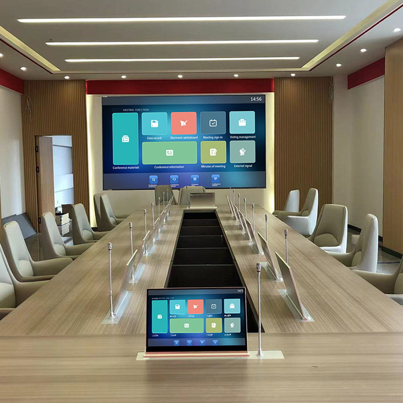 Rejtett asztali felhajtható monitor papírmentes konferenciarendszer